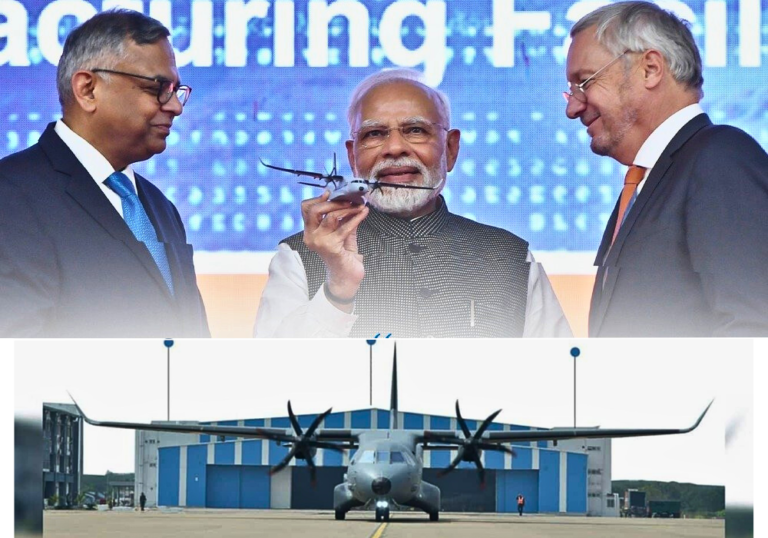 PM Modi and Spanish PM Pedro Sanchez Jointly Inaugurate TATA Aircraft Complex for Manufacturing C-295 Aircraft in Vadodara, Gujarat