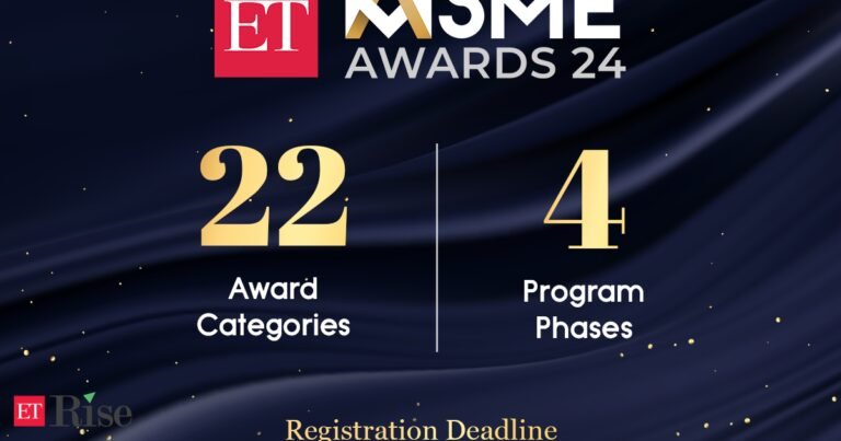 ET MSME Awards 2024: Apply for any of the 22 categories to be recognised as a top Indian MSME