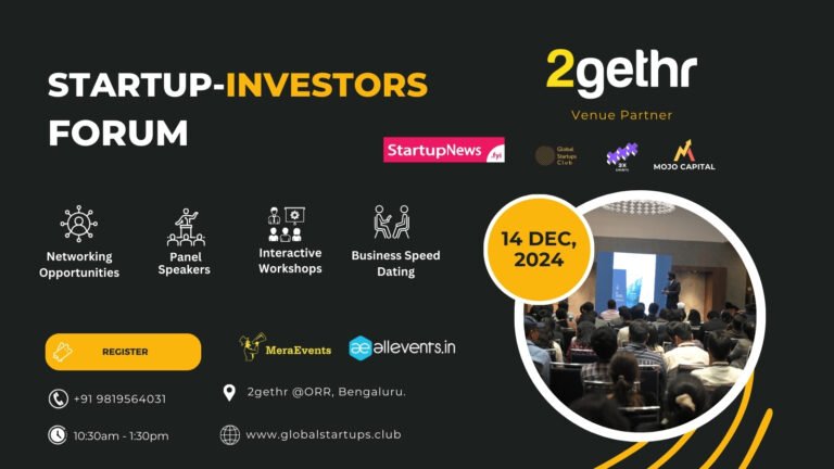 Startup Investors Forum | Bangalore | December 14